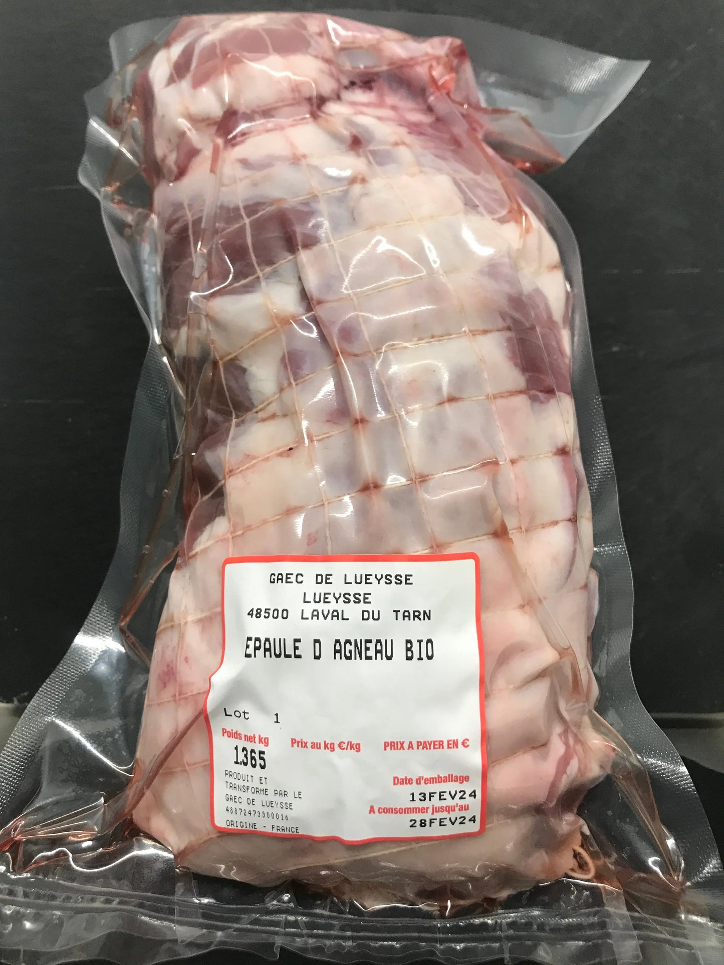 EPAULE D AGNEAU BIO DE LOZERE GAEC DE LUEYSSE